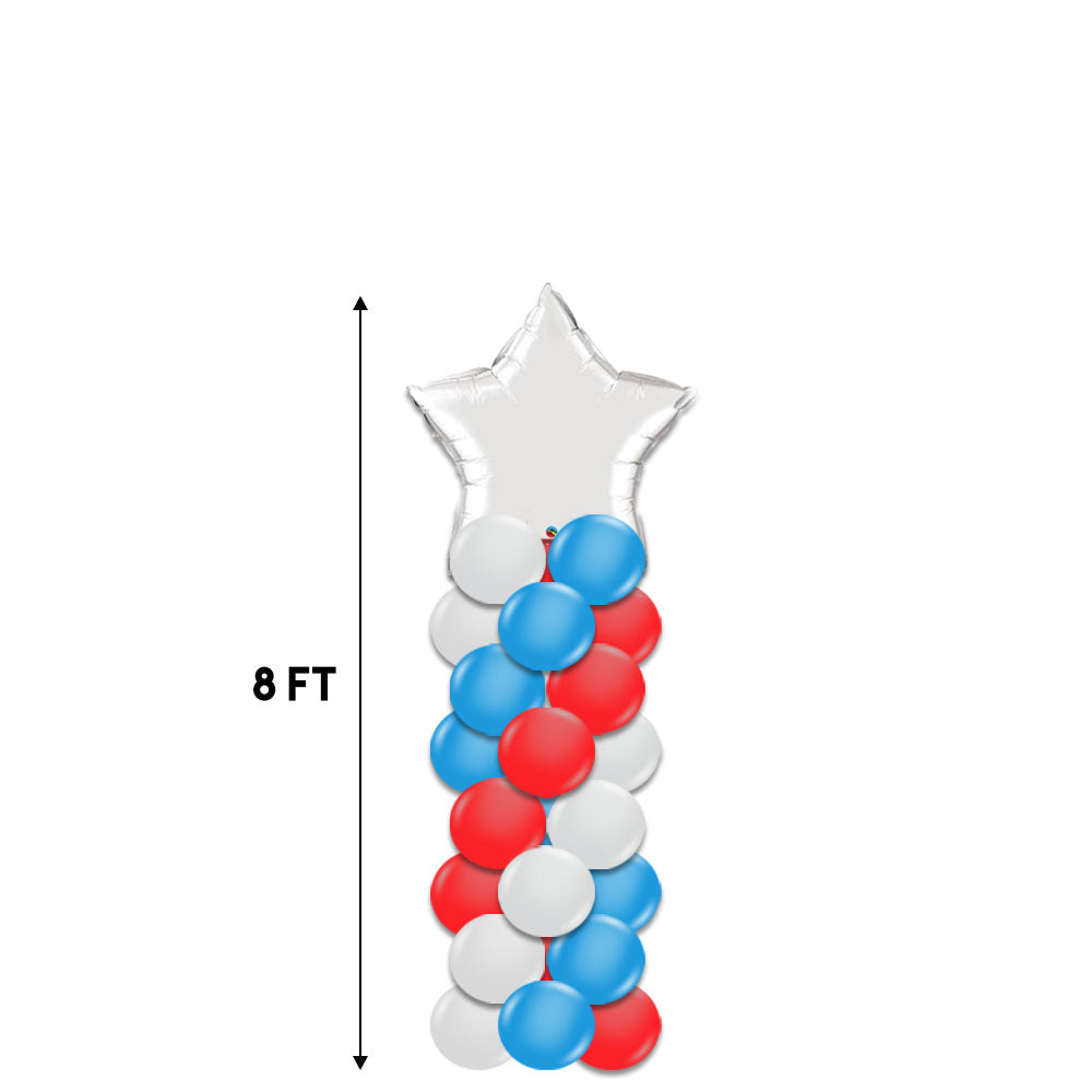 8 Foot Balloon Column With Star Topper